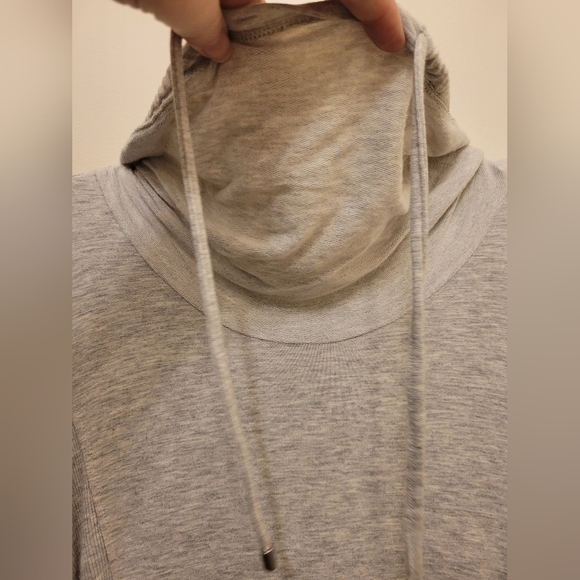 Jones New York Heather Gray Cowl Neck Sweatshirt Ties Size Small - Picture 5 of 12